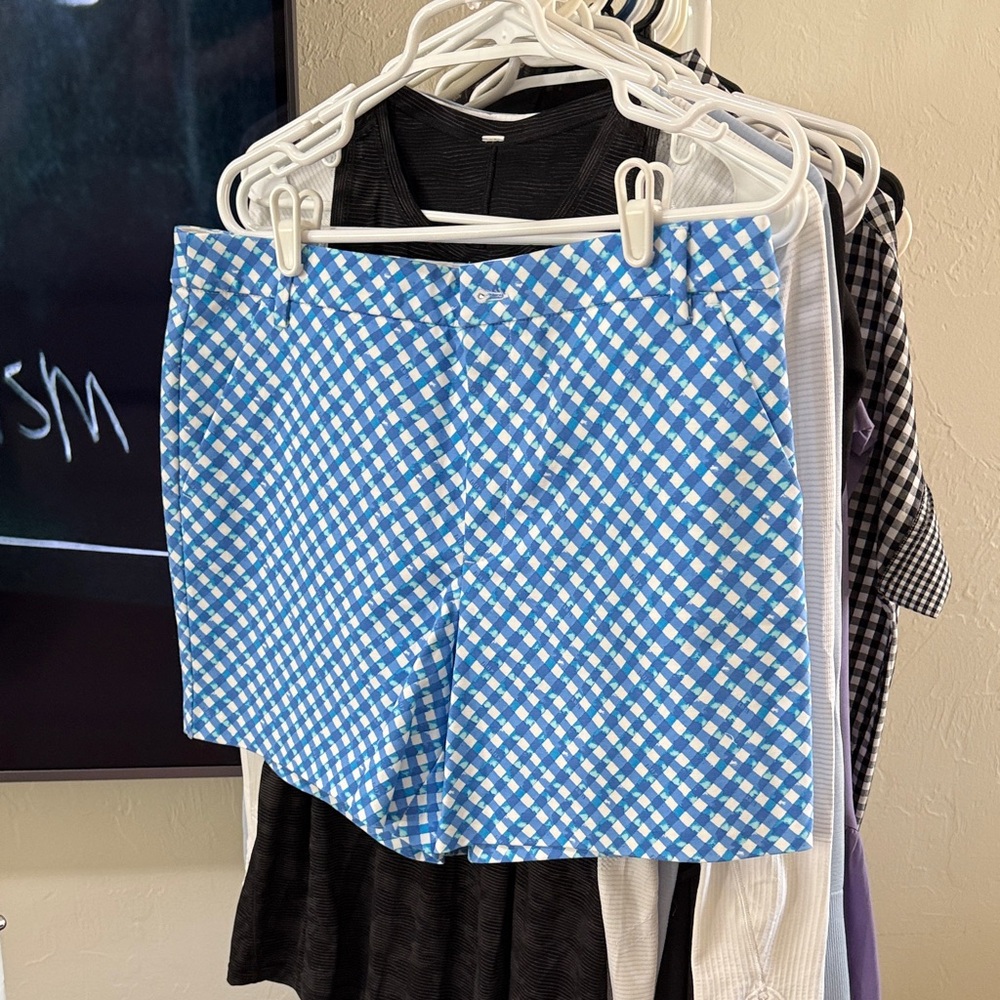 Lilly Pulitzer Blue and White Checked Shorts